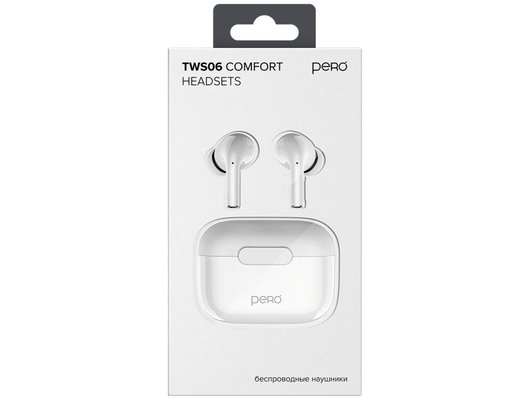 Гарнитуры TWS стерео PERO TWS06 COMFORT WHITE